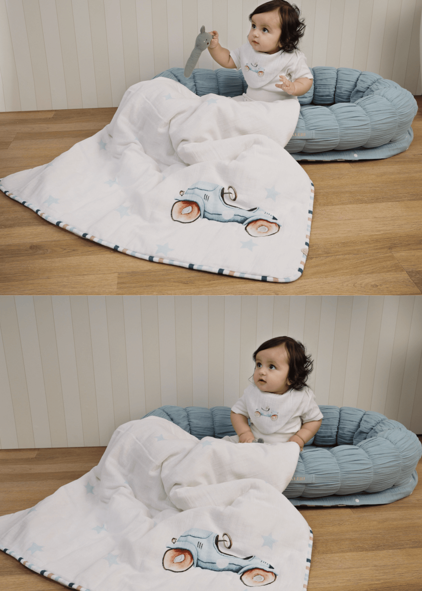 Sleel Cloud ( Blue ) + Roadster Baby Blanket