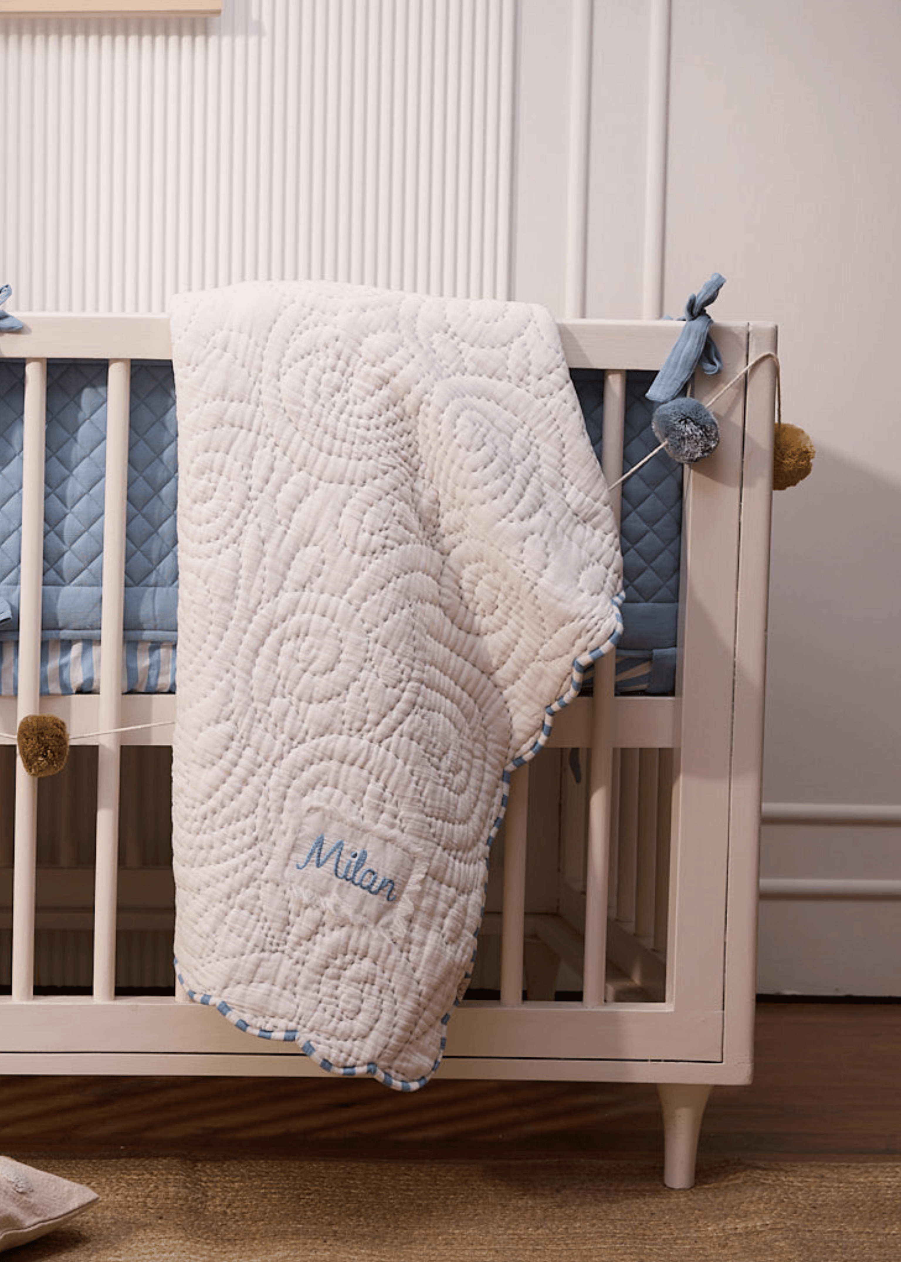 Heirloom Blue Cot Bedding Set