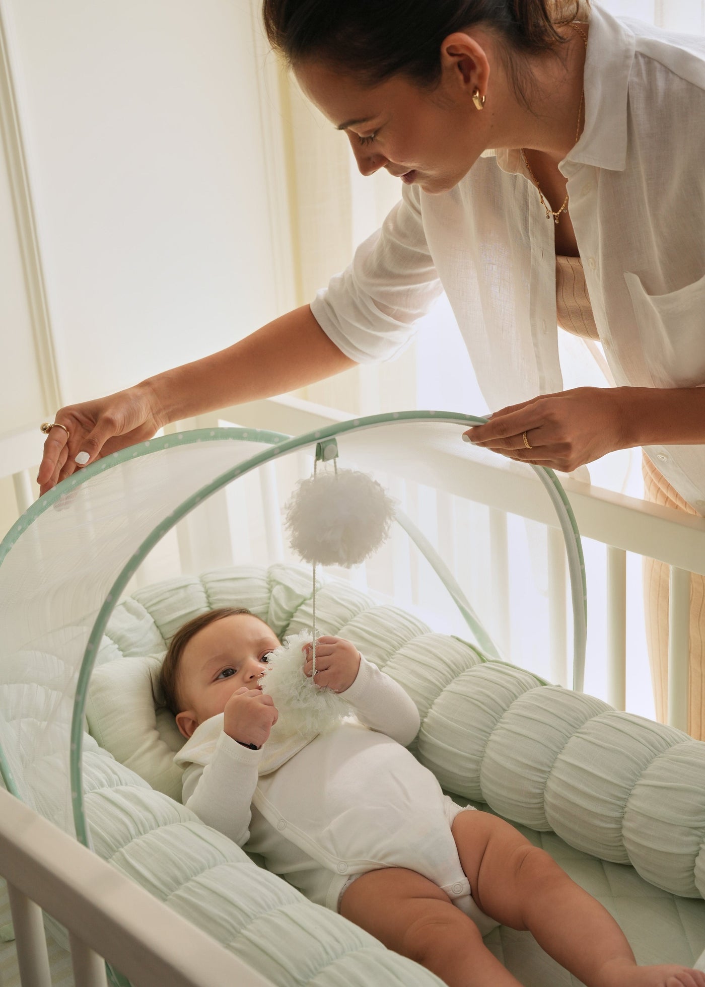 The Sleep Cloud Nest - Aqua + Counting Sheep Blanket