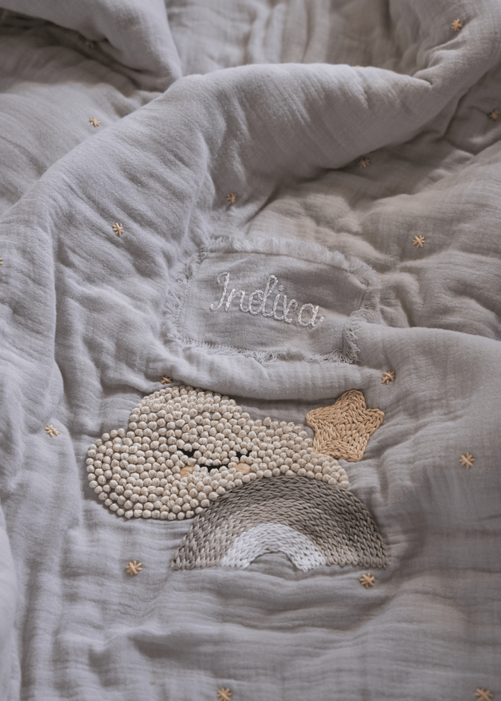 Полный комплект постельного белья для детской кроватки Starry Night с бампером