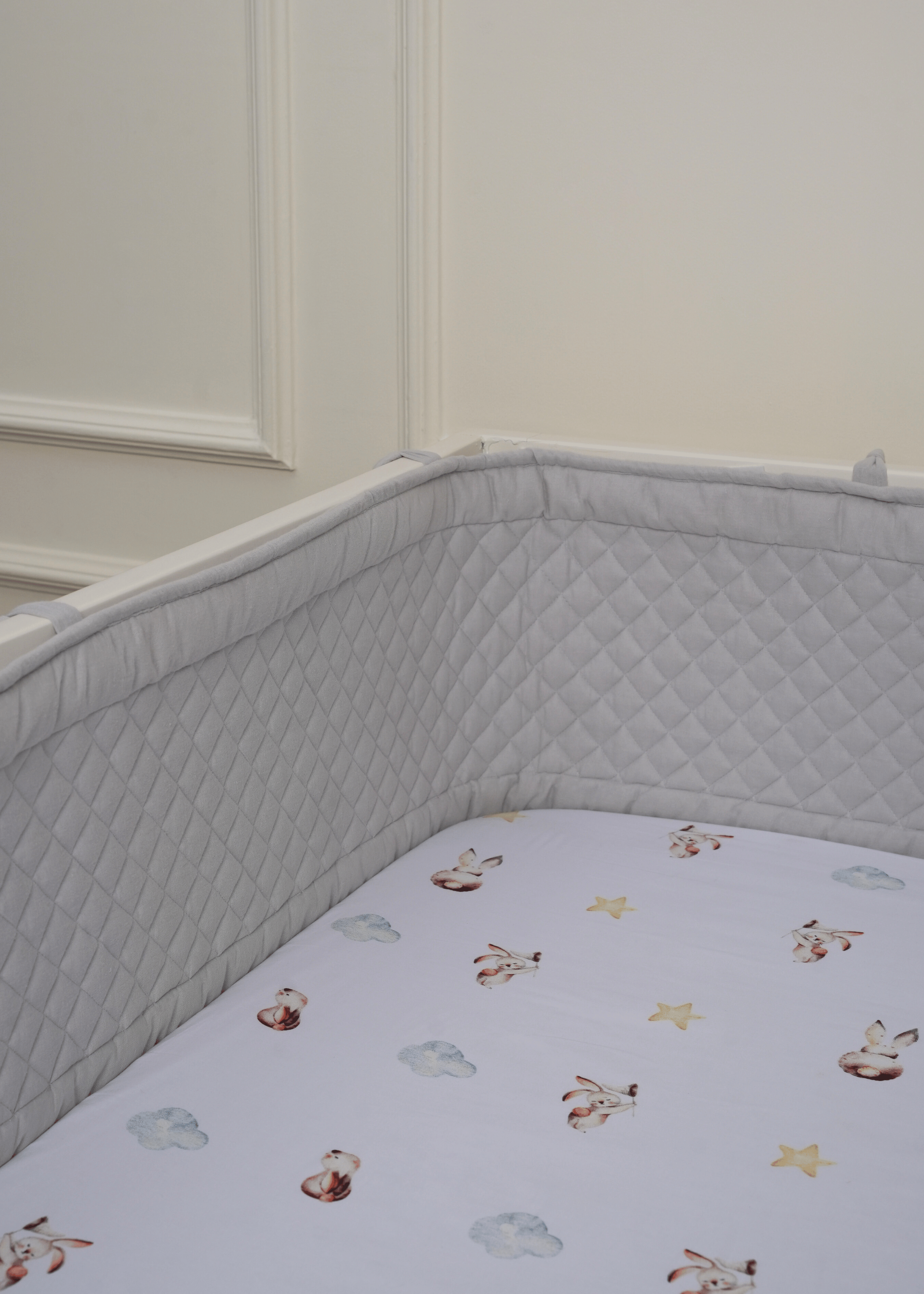 Бампер для детской кроватки - серый